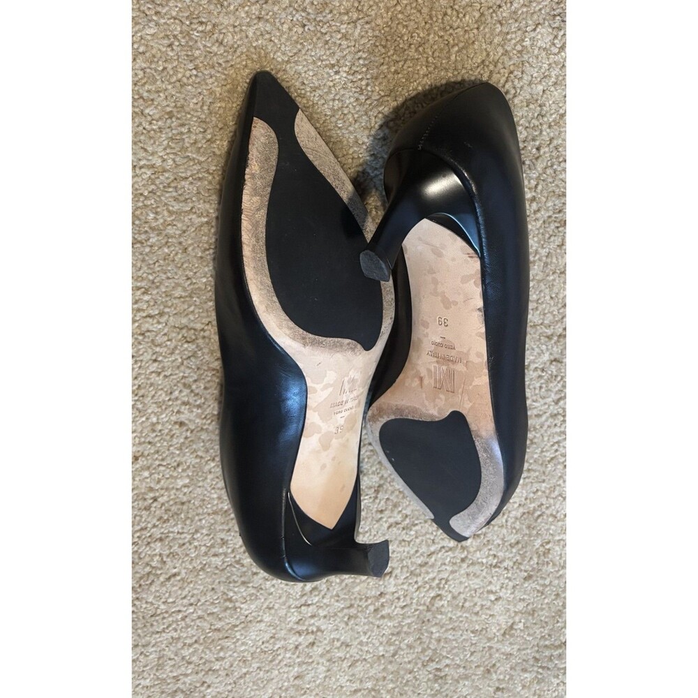 M.M.LaFleur Leather Kitten Heel Pumps Black Pointed Toe Women's US 8.5 - Picture 5 of 8